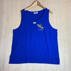 Vintage Mexico Tourist Shirt 2XL Blue Sleeveless Pullover Graphic Print Y2K